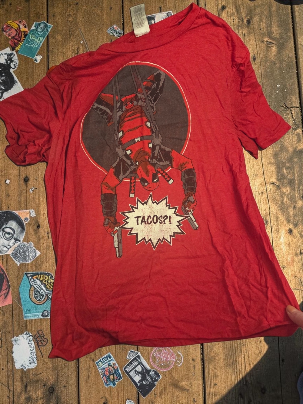 Marvel Red Deadpool 'Tacos?!' Graphic Tee